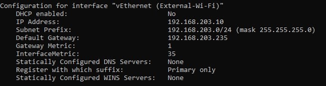 Set IP via command prompt with "netsh"