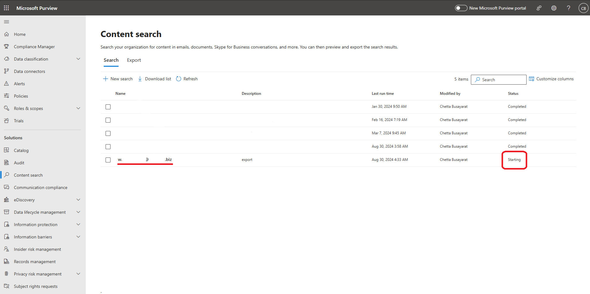 How to back up O365 e-mail to .pst file by Content Search