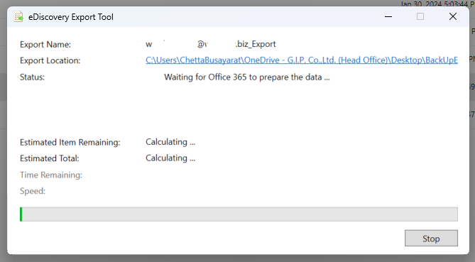 How to back up O365 e-mail to .pst file by Content Search