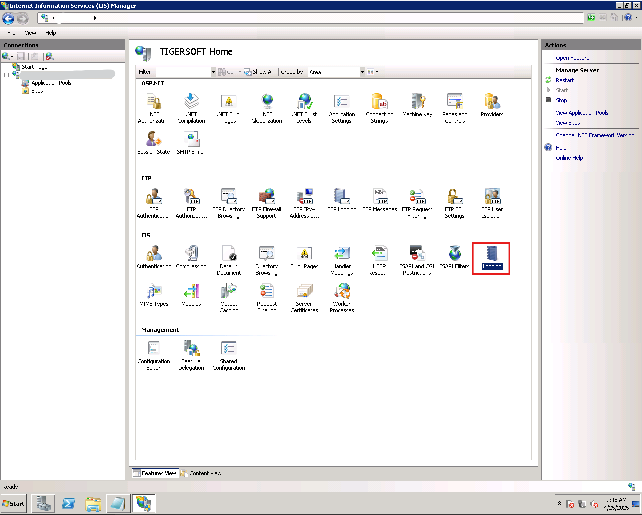 Move IIS logs location to prevent C drive from being full