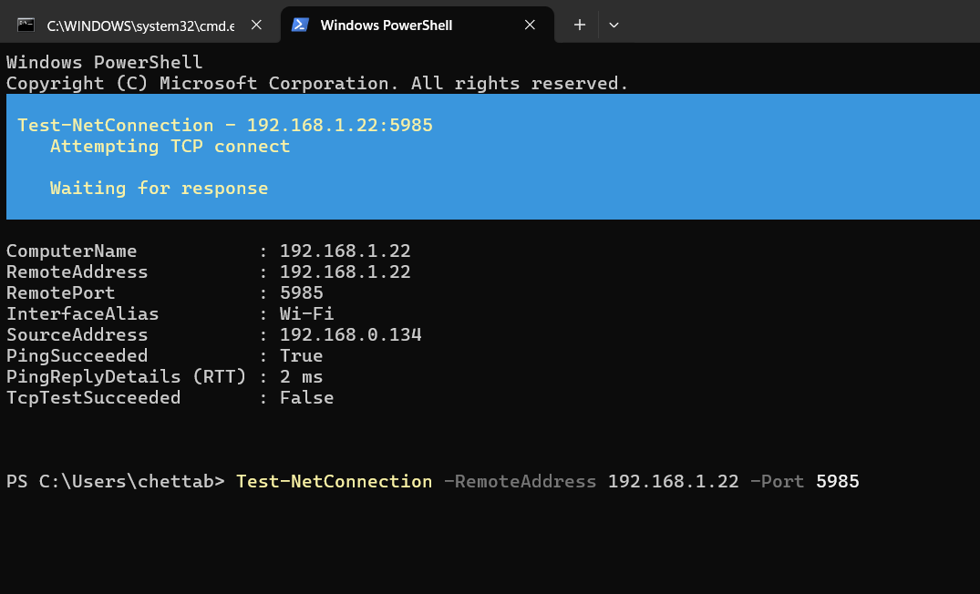 Open TCP/IP port 5985 on windows server 2008 R2 STD