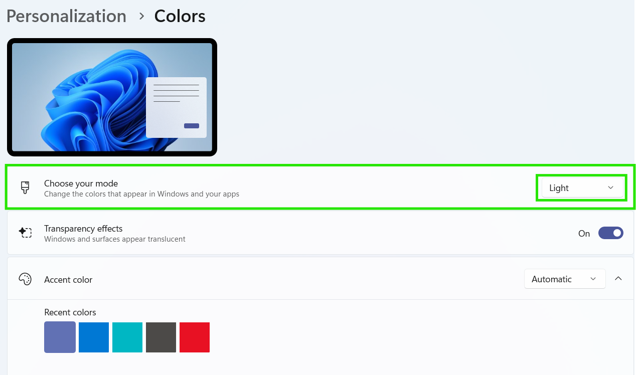 How to change the colors that appear in Windows and your apps (Light or ...