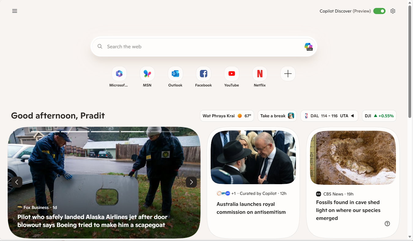 How to turn off Copilot and News feed on page Microsoft Edge.