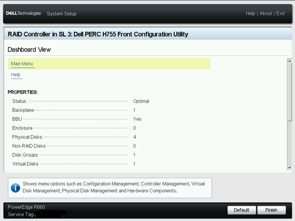 Creating a Virtual Disk and selecting RAID type on a Dell PowerEdge Server